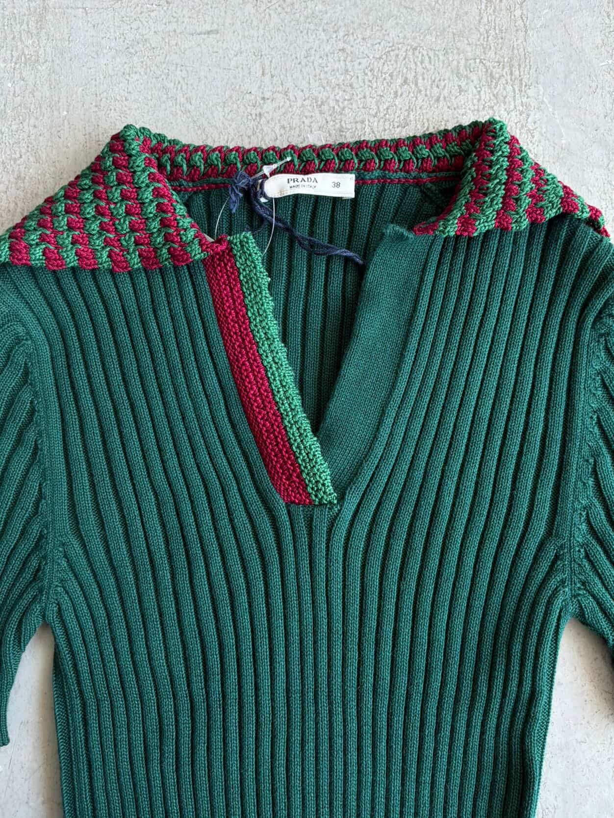 Prada Knit Collared Top