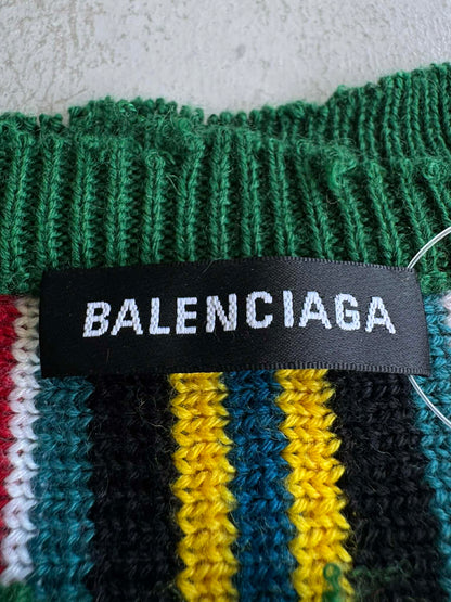 Balenciaga Multicolor Striped Logo Sweater