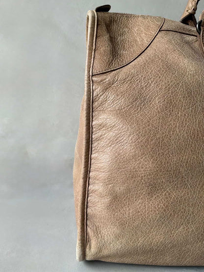 Balenciaga City Work Light Brown Lambskin Bag