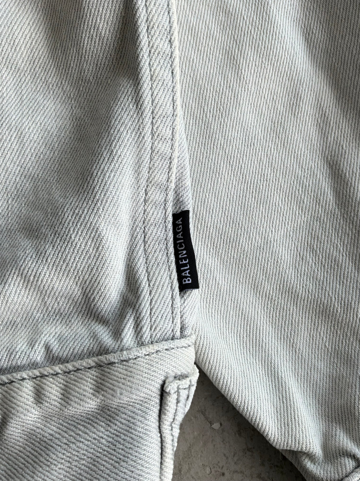 Balenciaga Embroidered Script Denim Jacket
