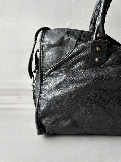 Balenciaga Part Time Black on Brass Lambskin Bag