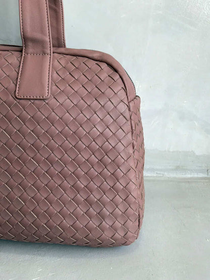 Bottega Veneta Mauve Intrecciato Boston Bag