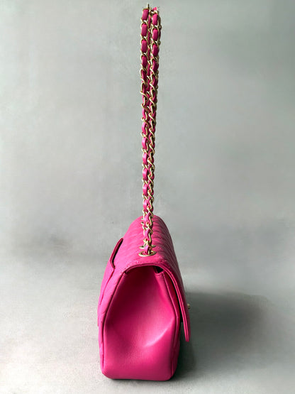 Chanel Classic Single Flap Medium Pink Lambskin Bag