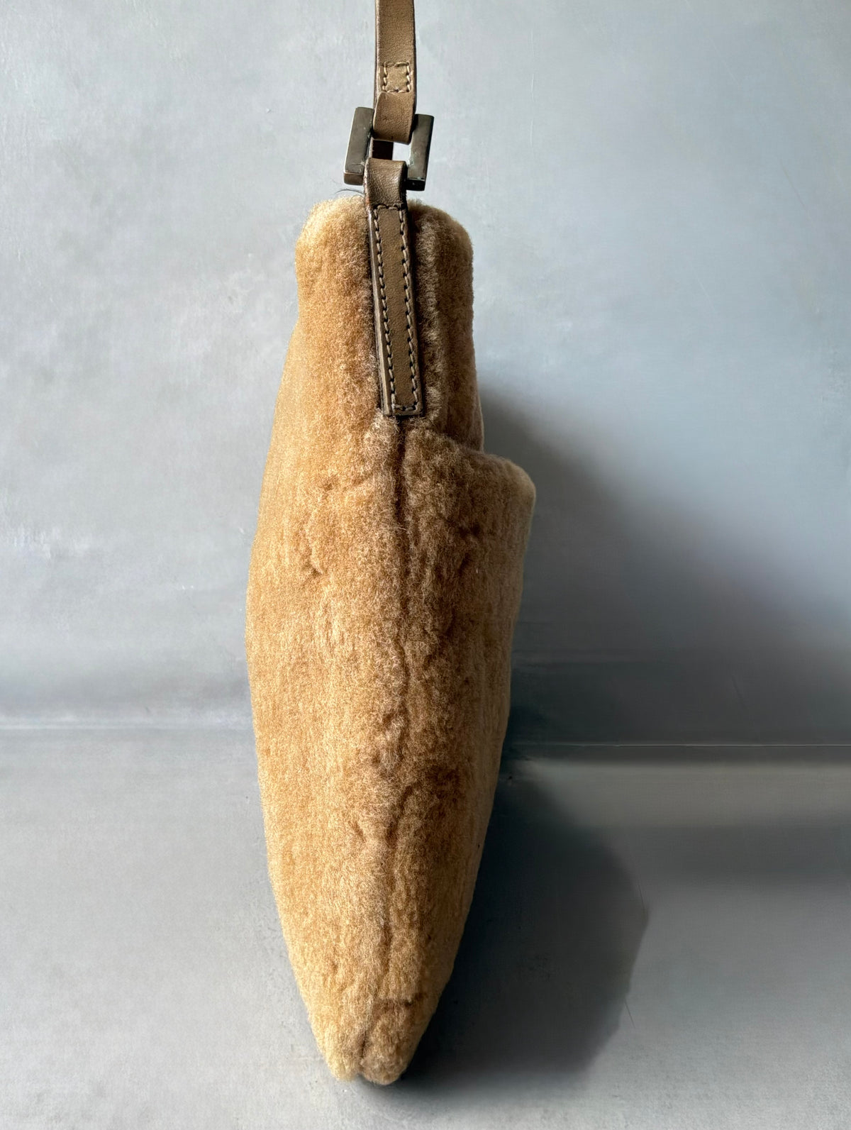 Fendi Beige Faux Fur Crossbody Bag