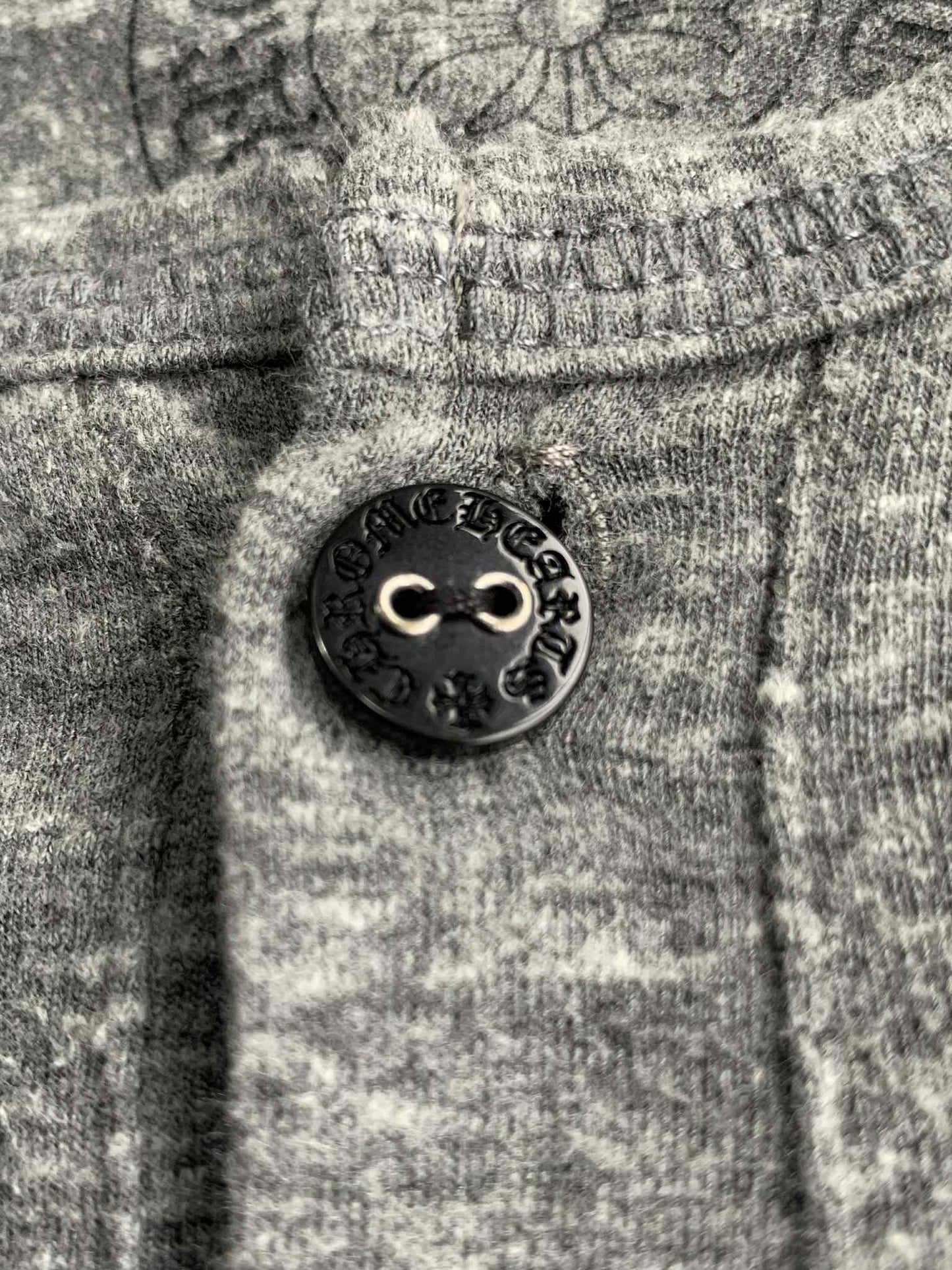 Chrome Hearts Hollywood Tonal Cross Henley Longsleeves