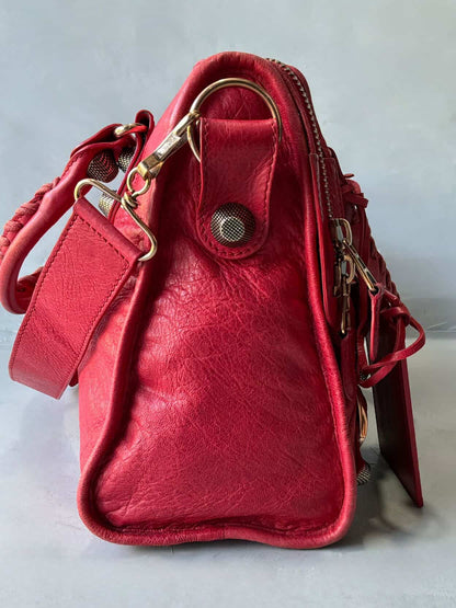 Balenciaga Classic City Giant 21 Bronze Red Lambskin Bag