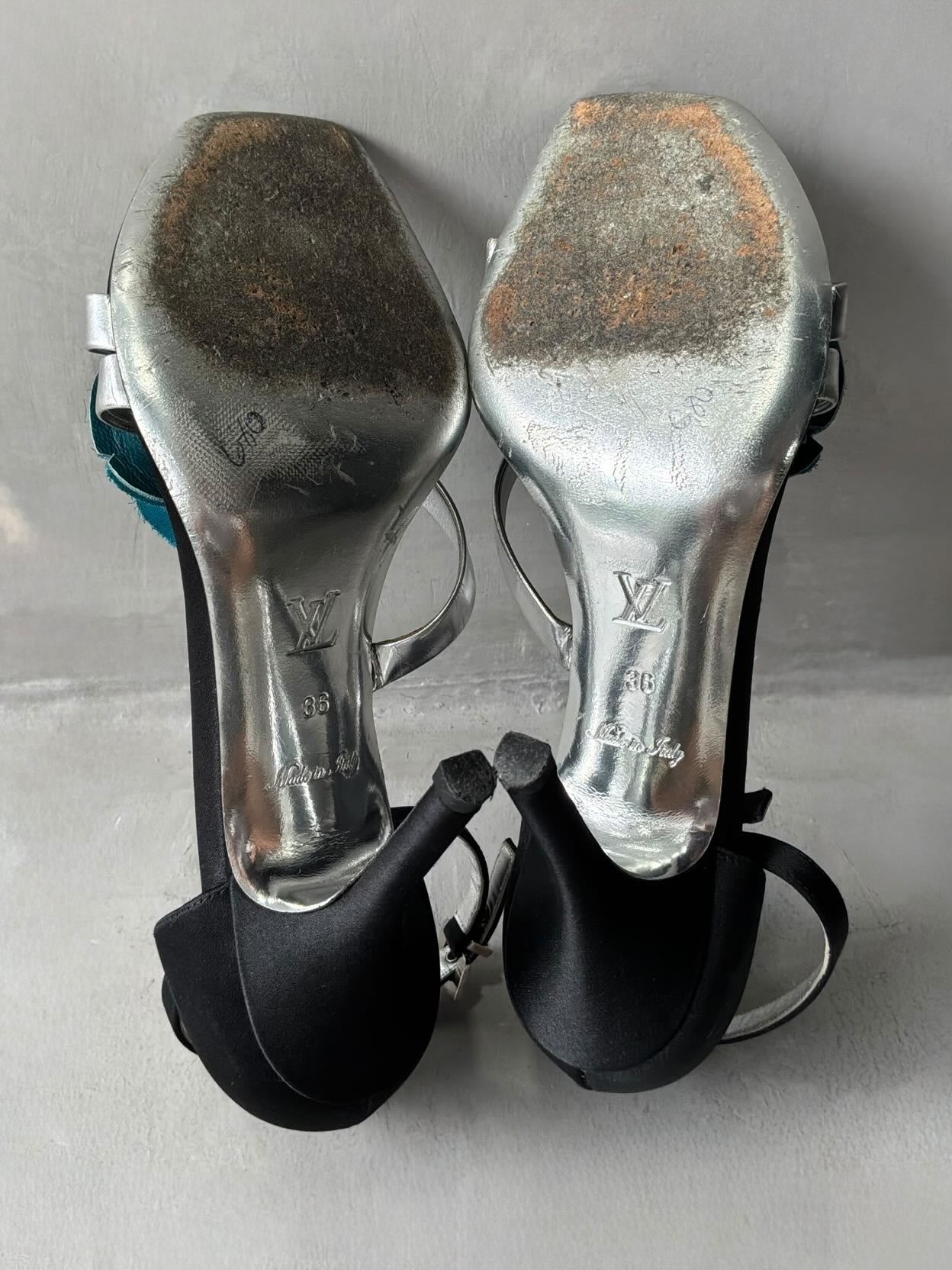 Louis Vuitton Satin Flower Sandals