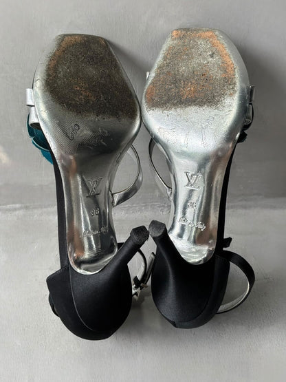 Louis Vuitton Satin Flower Sandals