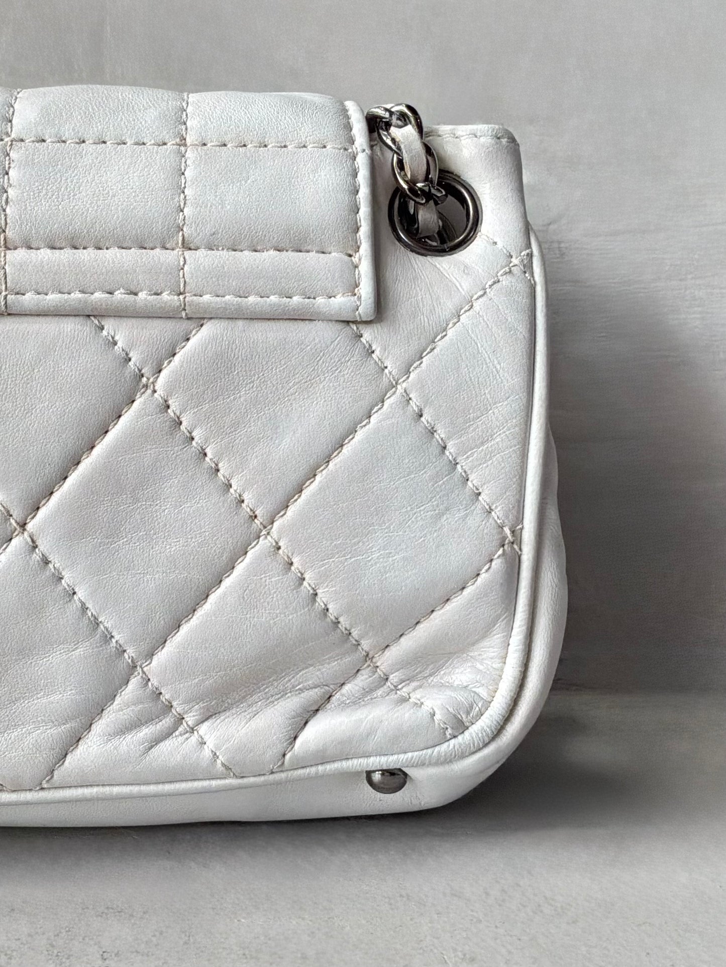 Chanel Choco Bar Quilted White Flap