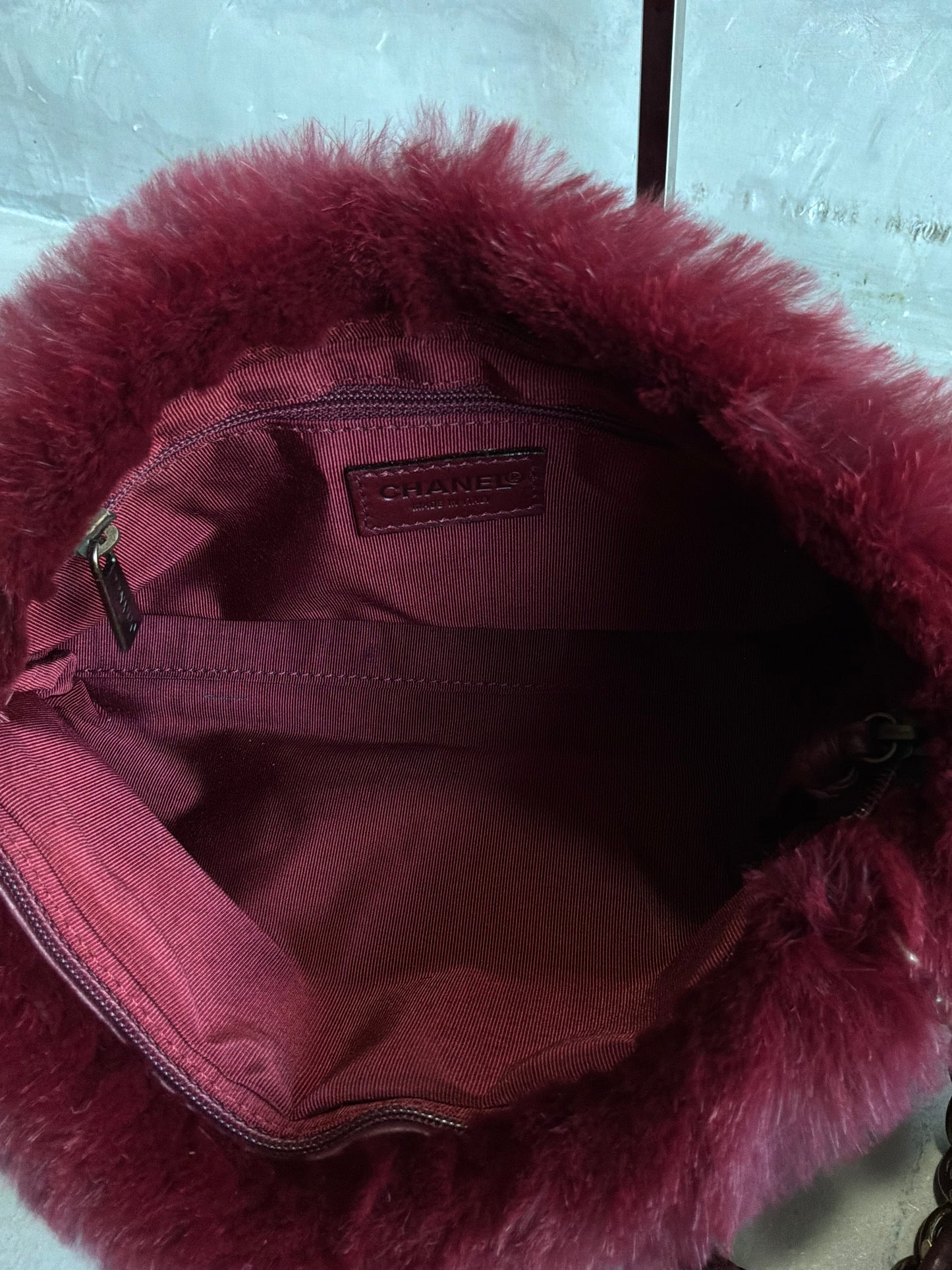 Chanel Vintage Rabbit Fur Shoulder Bag