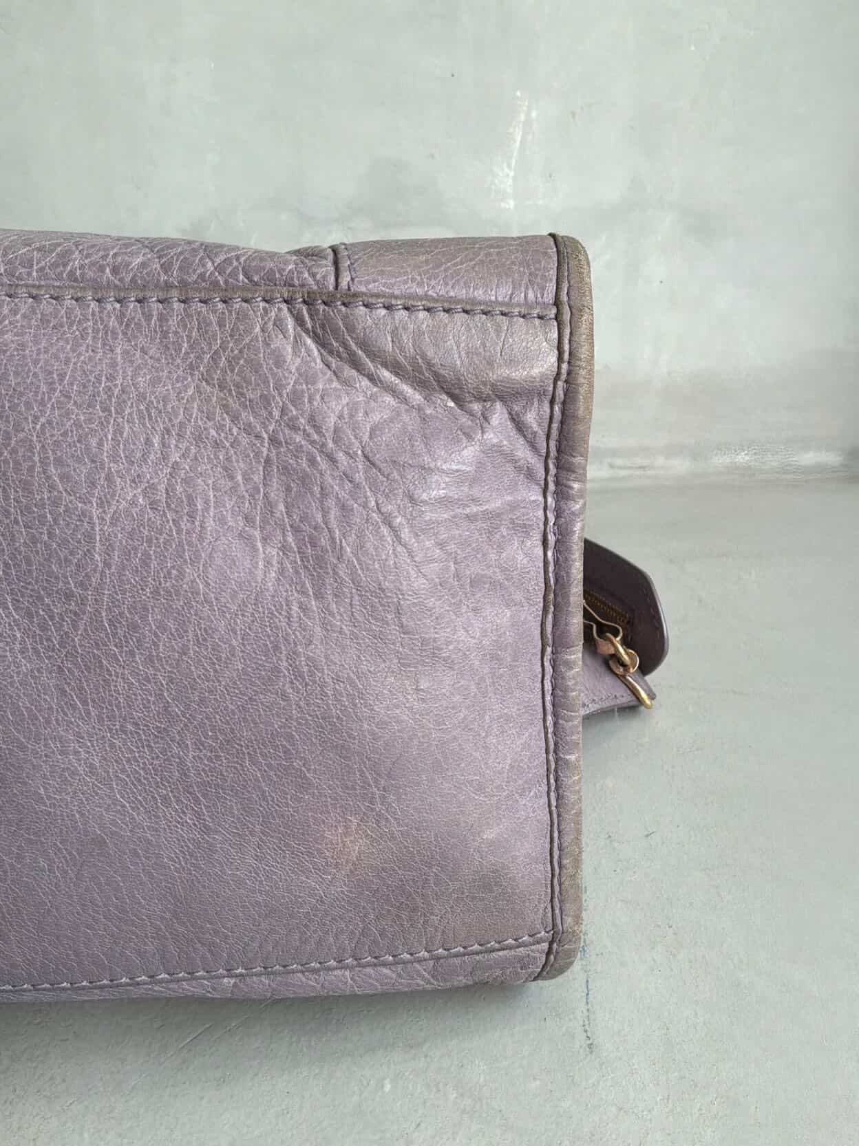 Balenciaga City ‘Part Time’ Purple Lambskin Shoulder Bag