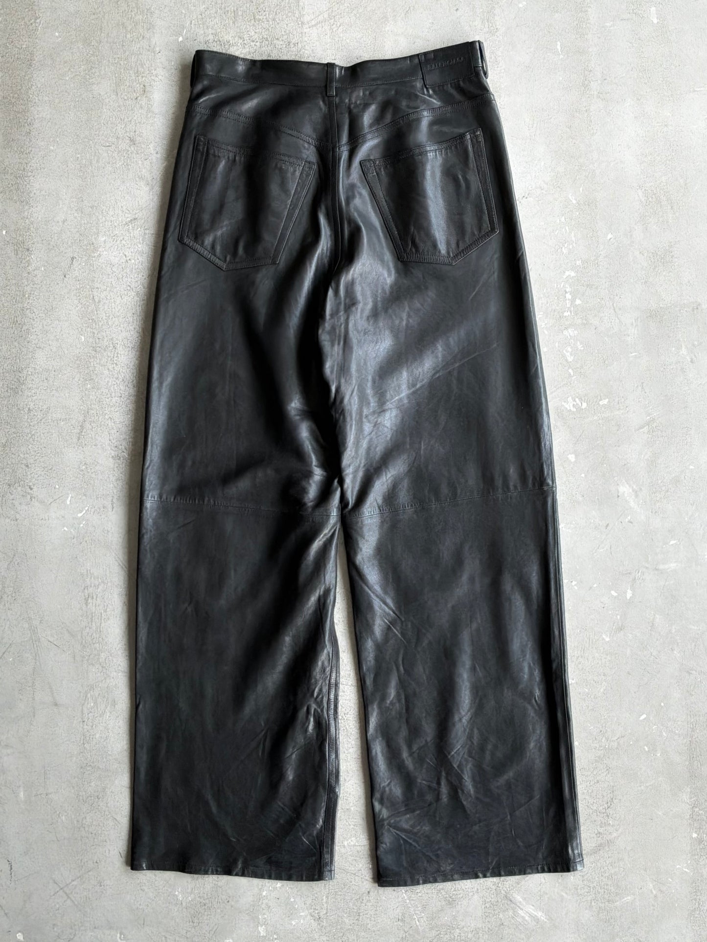 Balenciaga Sample Wide Leather Pants