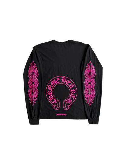 Chrome Hearts Pink Floral Horseshoe Longsleeves