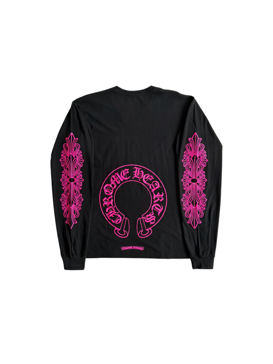 Chrome Hearts Pink Floral Horseshoe Longsleeves