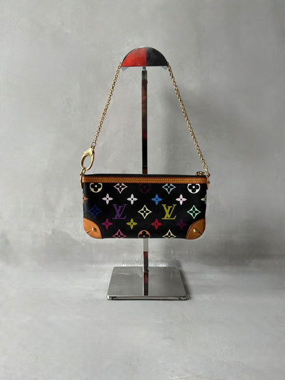 Louis Vuitton X Murakami Black Multicolor Mini Pochette