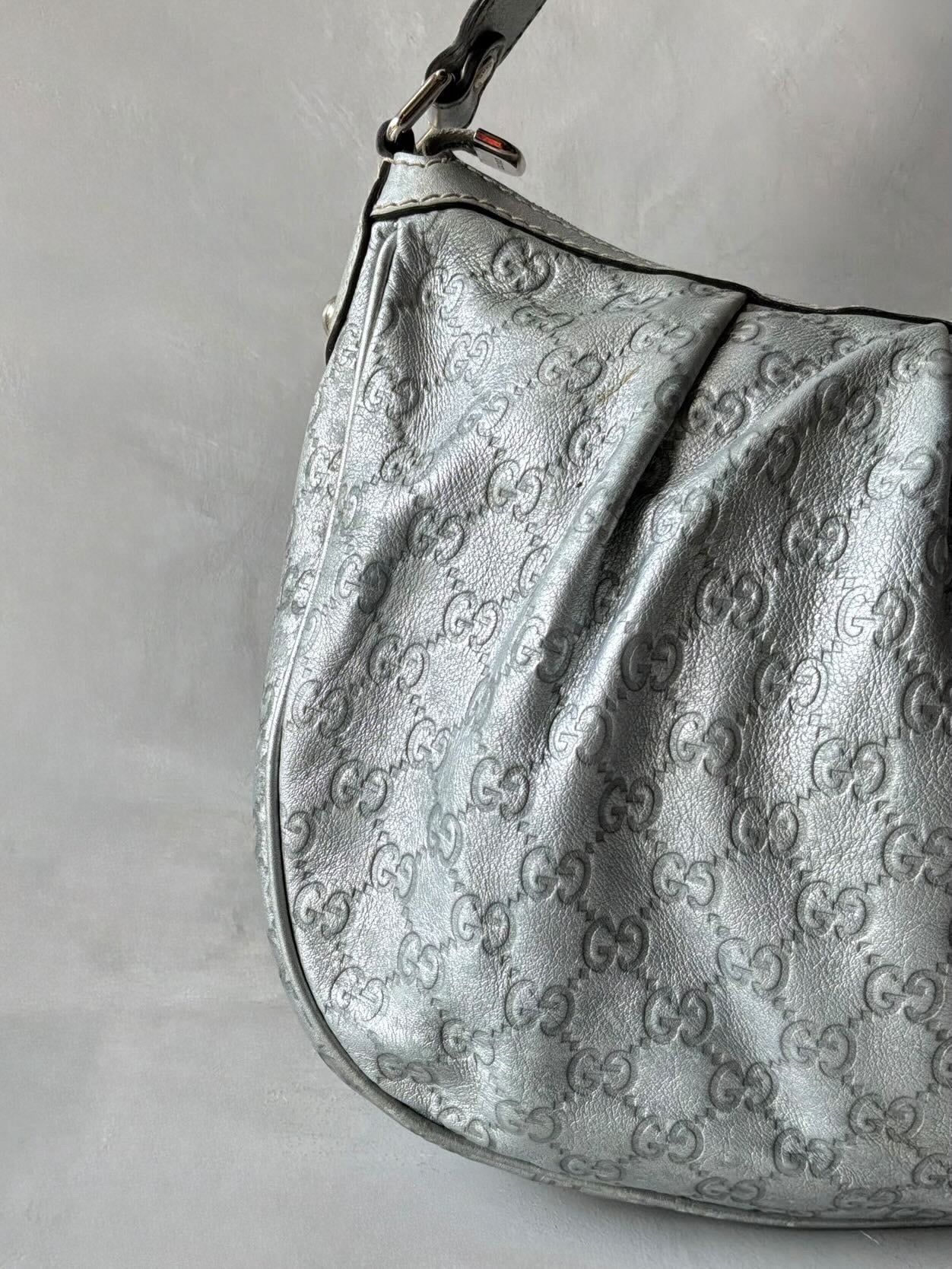 Gucci Monogram Metallic Hobo Bag