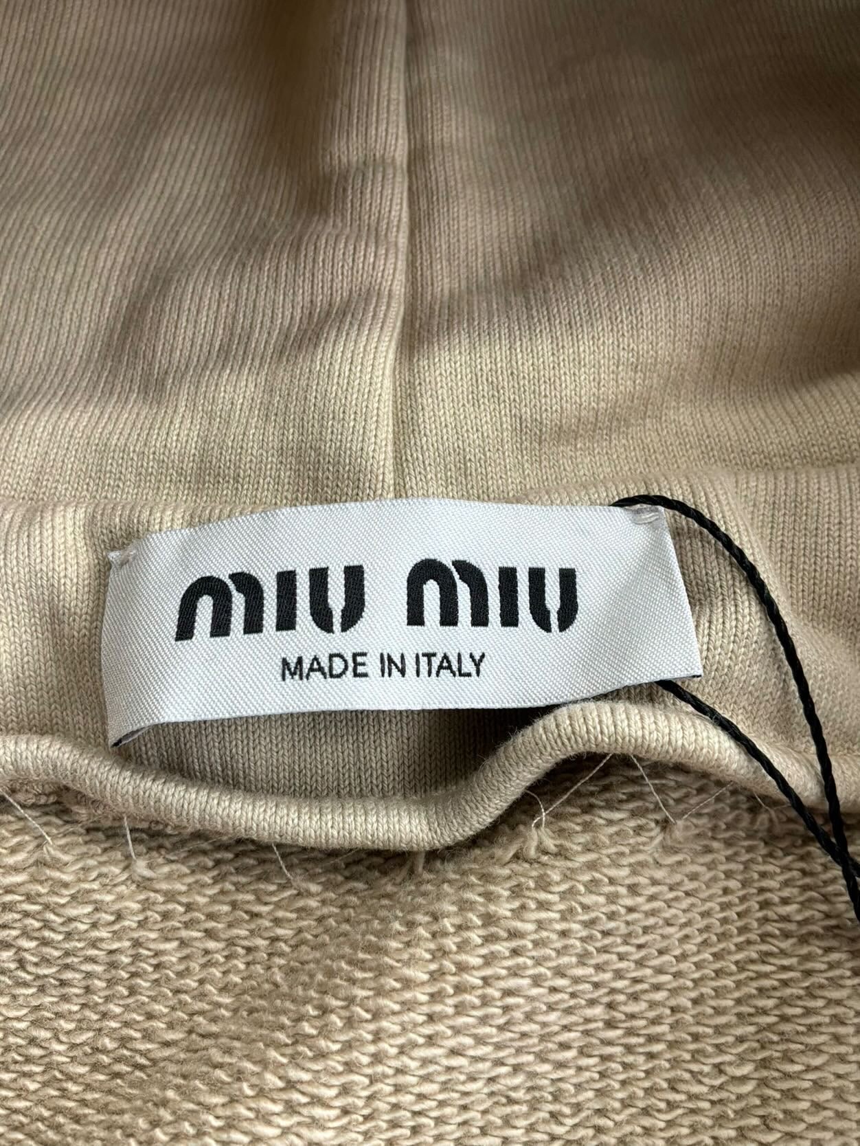 Miu Miu Chest Logo Zip Hoodie