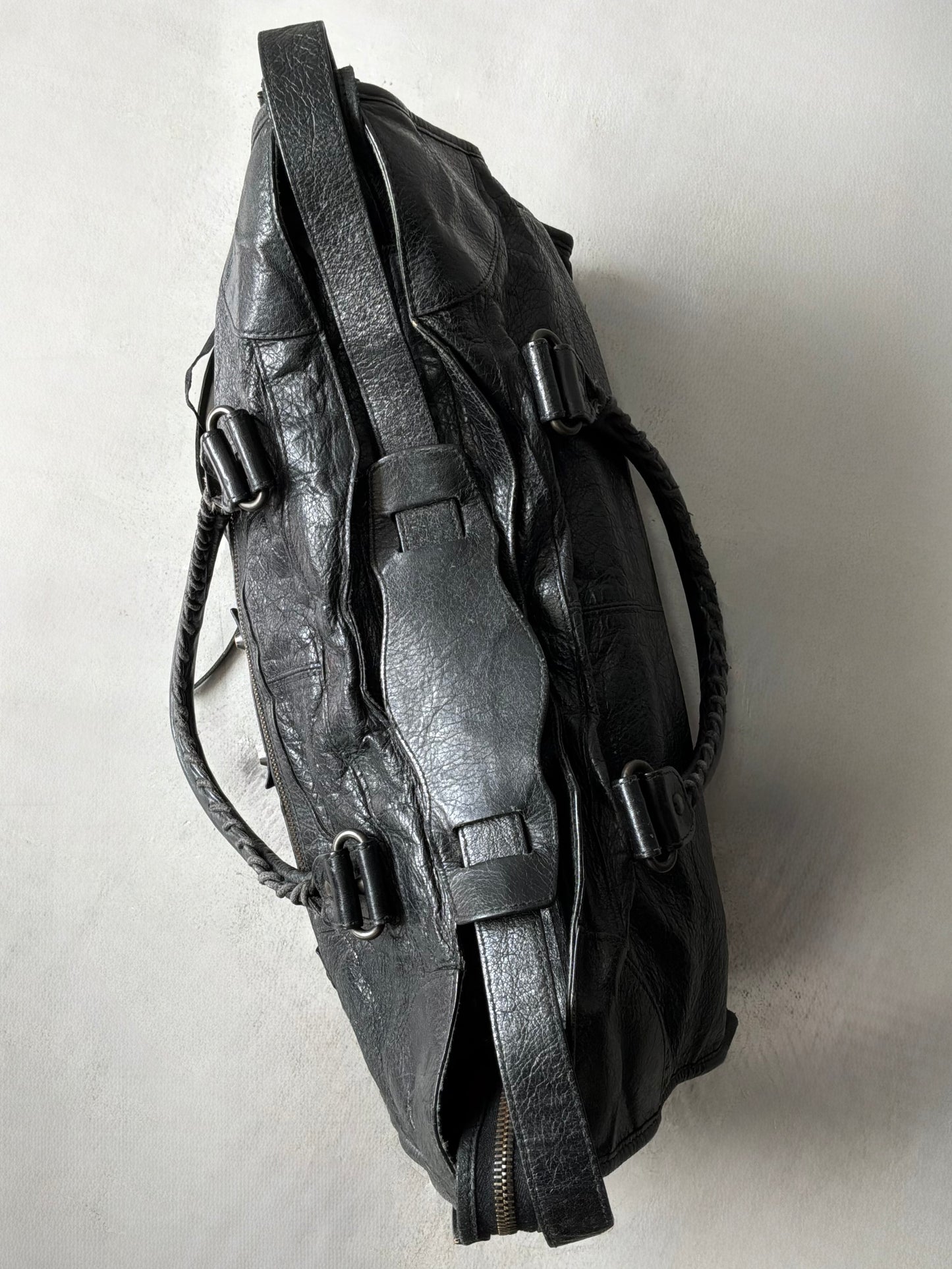 Balenciaga Part Time Black on Brass Lambskin Bag
