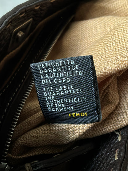 Fendi Selleria Brown Leather Hobo Bag