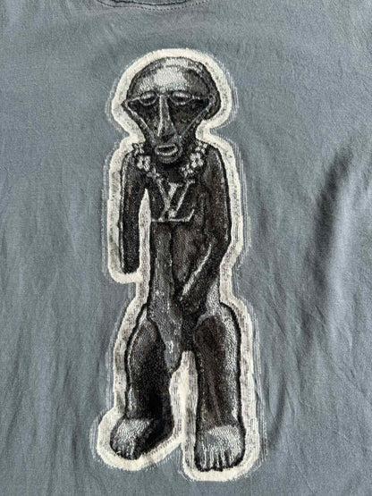 Louis Vuitton Stone Blue Cotton Zulu Statue tee