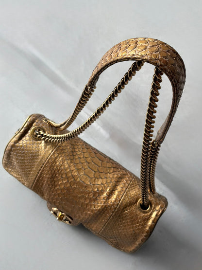 Chanel Gold Python Shiva Flap Bag