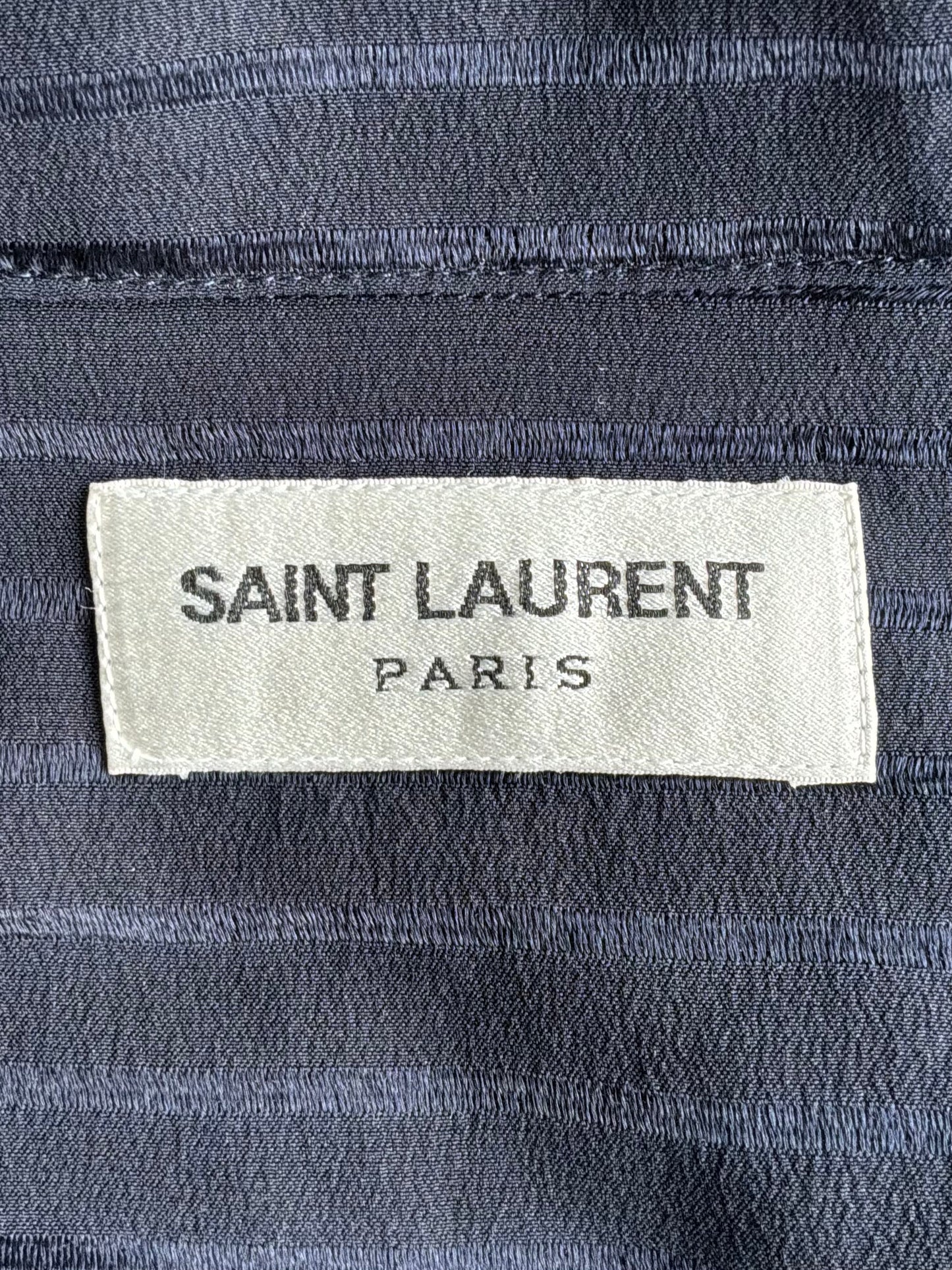 Saint Laurent Paris Vertical Script Silk Shirt