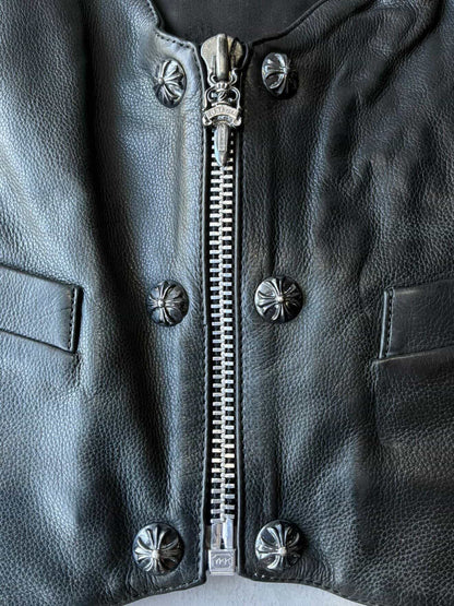 90’s Chrome Hearts Filigree Cross Leather Vest