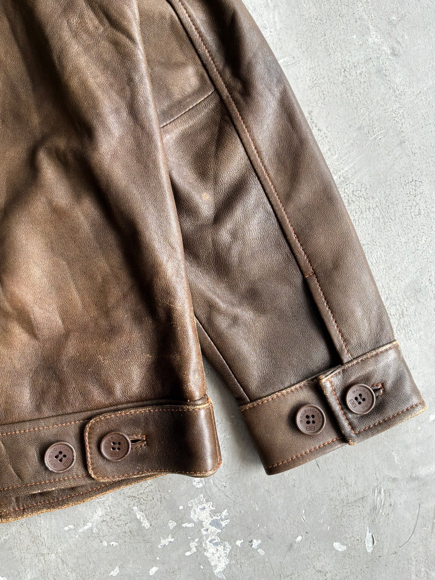 Balenciaga Vintage Brown Leather Jacket