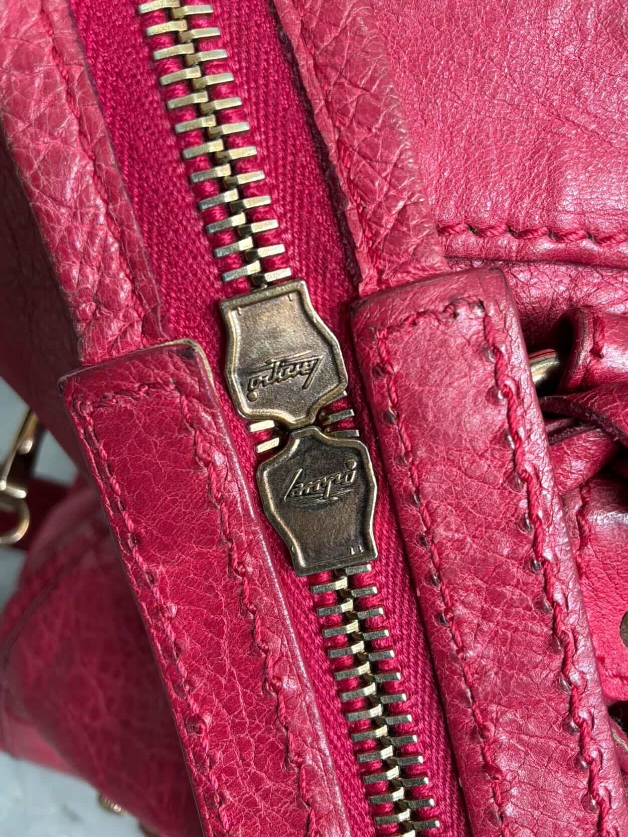 Balenciaga City ‘Part Time’ Red Lambskin Shoulder Bag