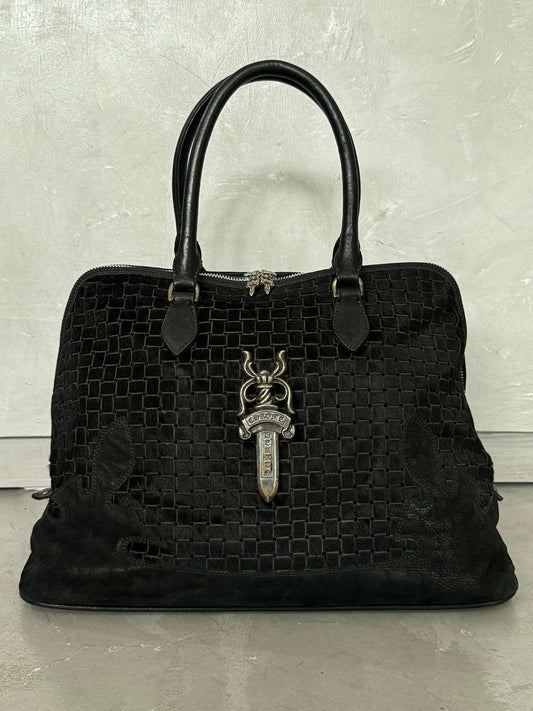 Chrome Hearts 90s Ponyhair Dagger Embelished Woven Handbag