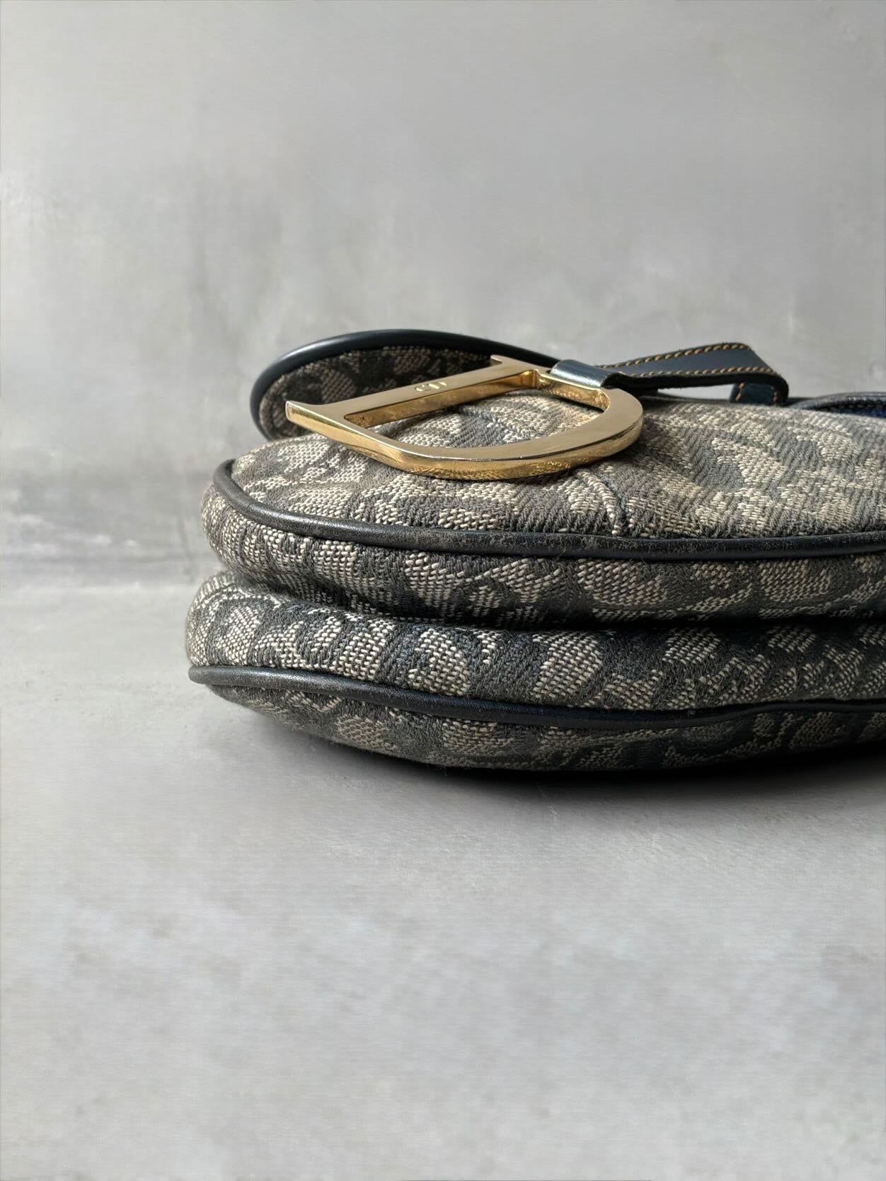 Dior Denim Monogram Saddle Bag