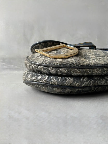 Dior Denim Monogram Saddle Bag