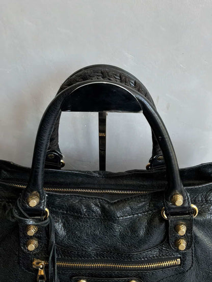 Balenciaga City Classic Medium Black On GHW