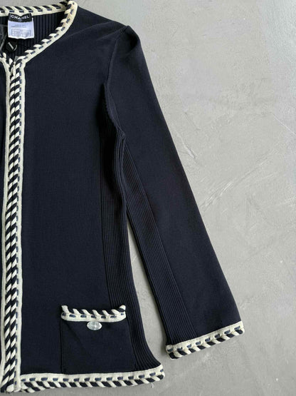 Chanel Zip Up Cardigan