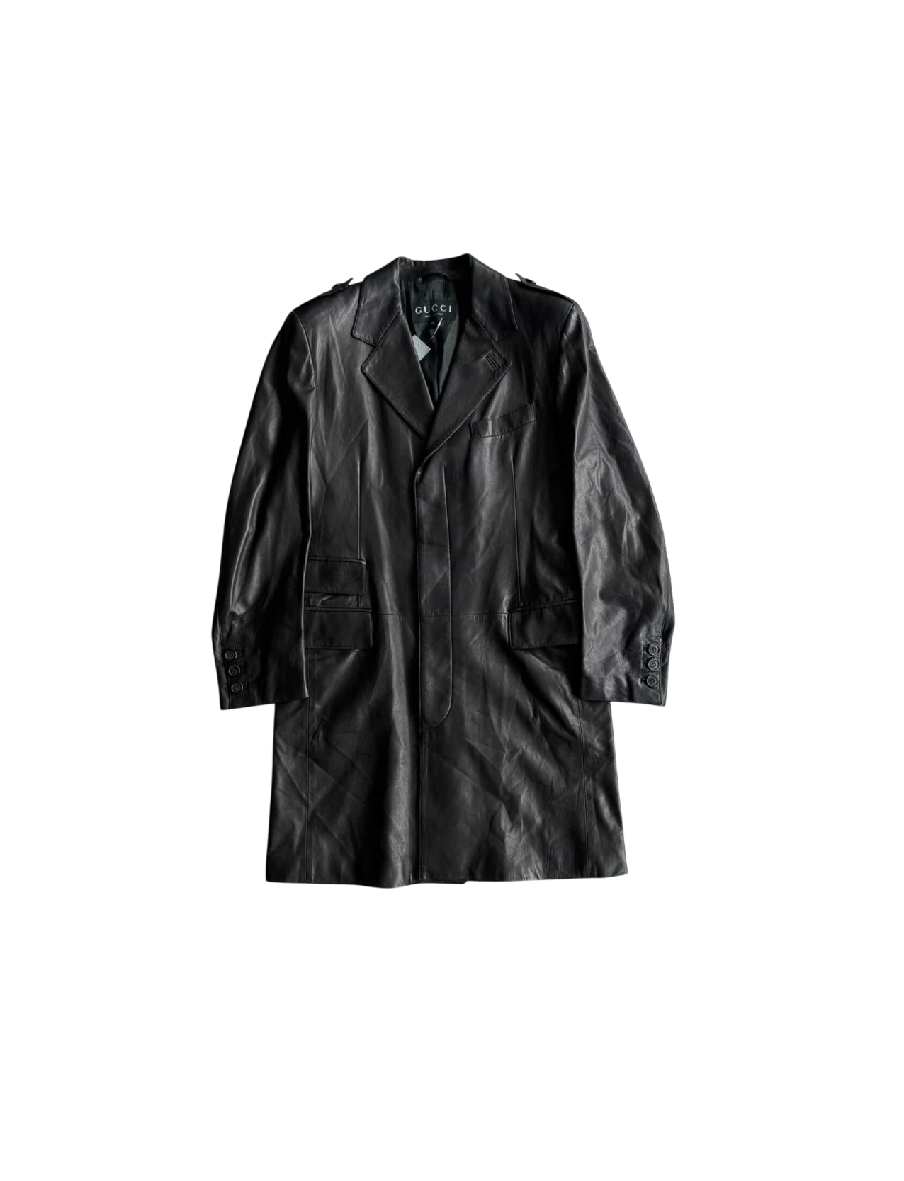 Gucci Tom Ford Era Leather Long Coat