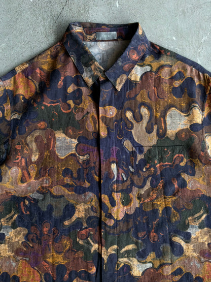 Dior X Peter Doig Oblique Camouflage Silk Shirt
