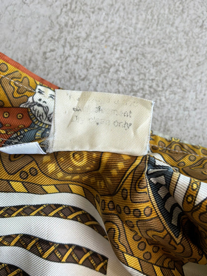 90s Hermes Tarof Motif Silk Shirt