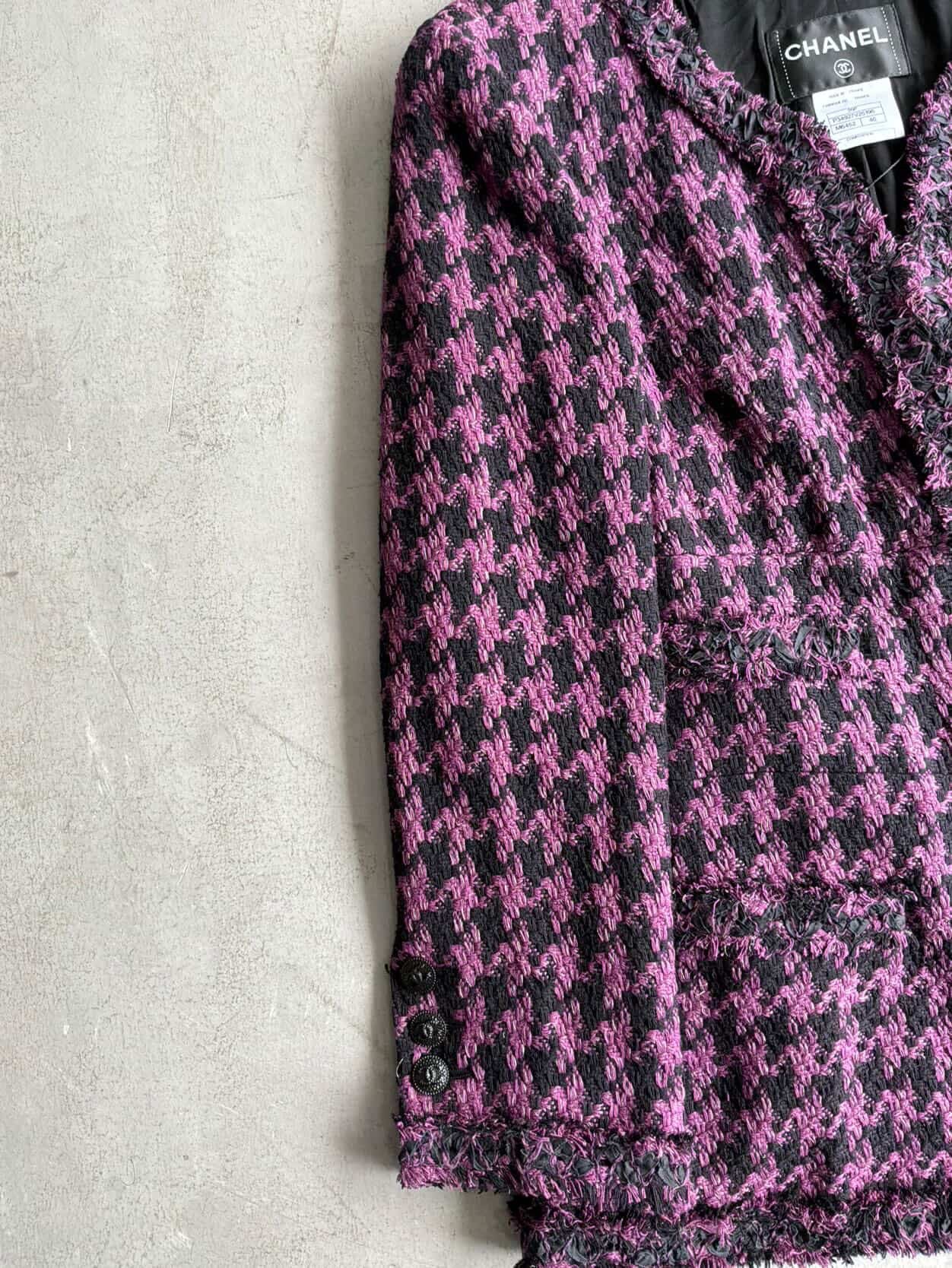 2009 Chanel Purple & Black Tweed Blazer