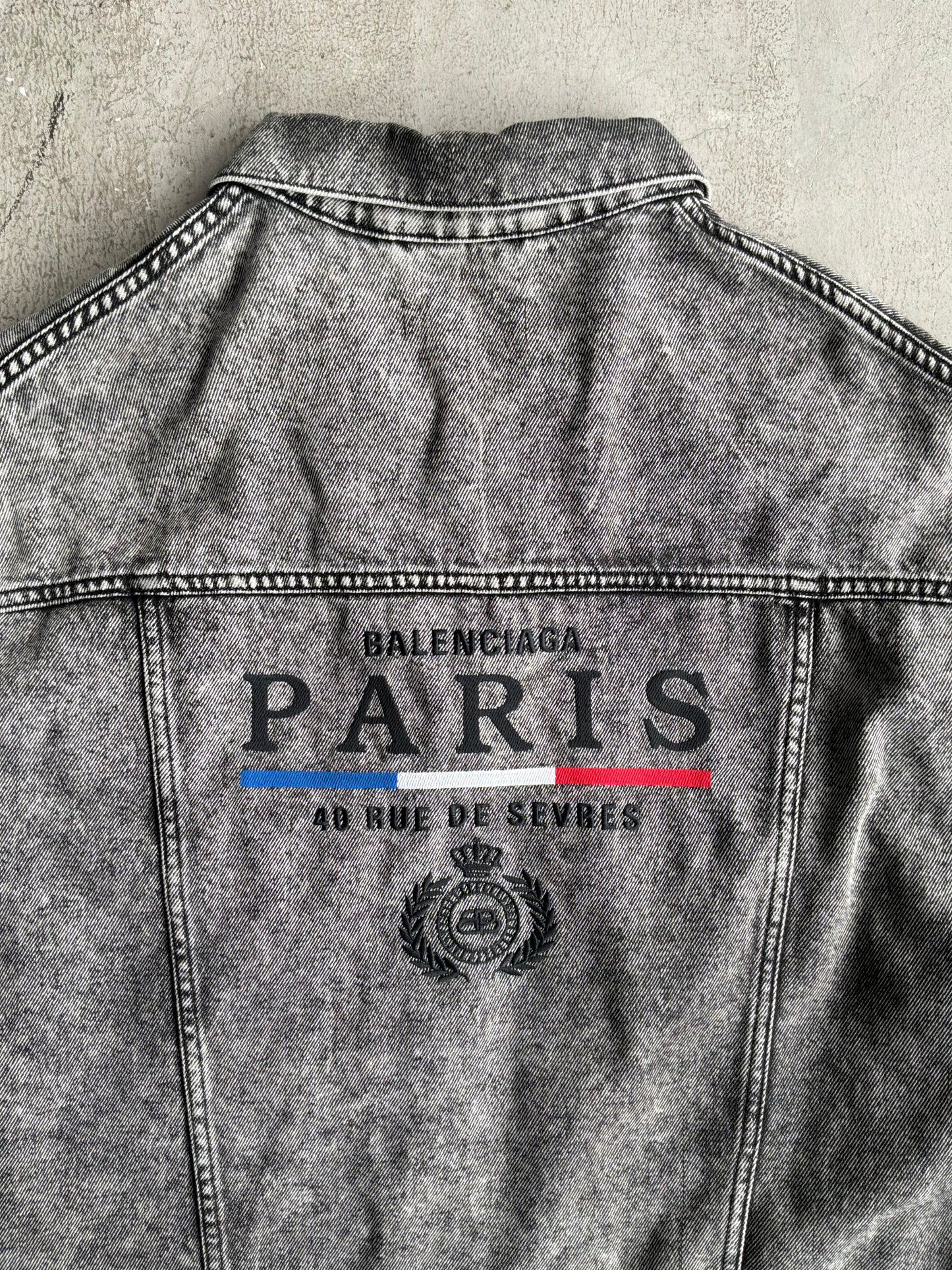 Balenciaga Rue De Paris Washed Denim Jacket