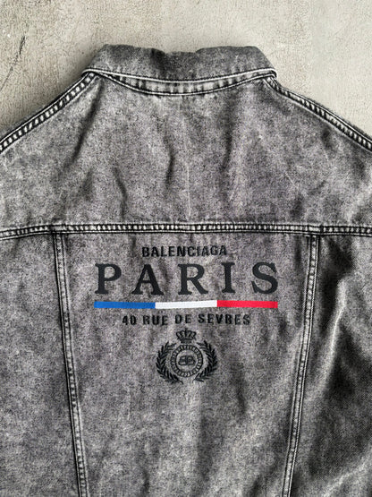 Balenciaga Rue De Paris Washed Denim Jacket