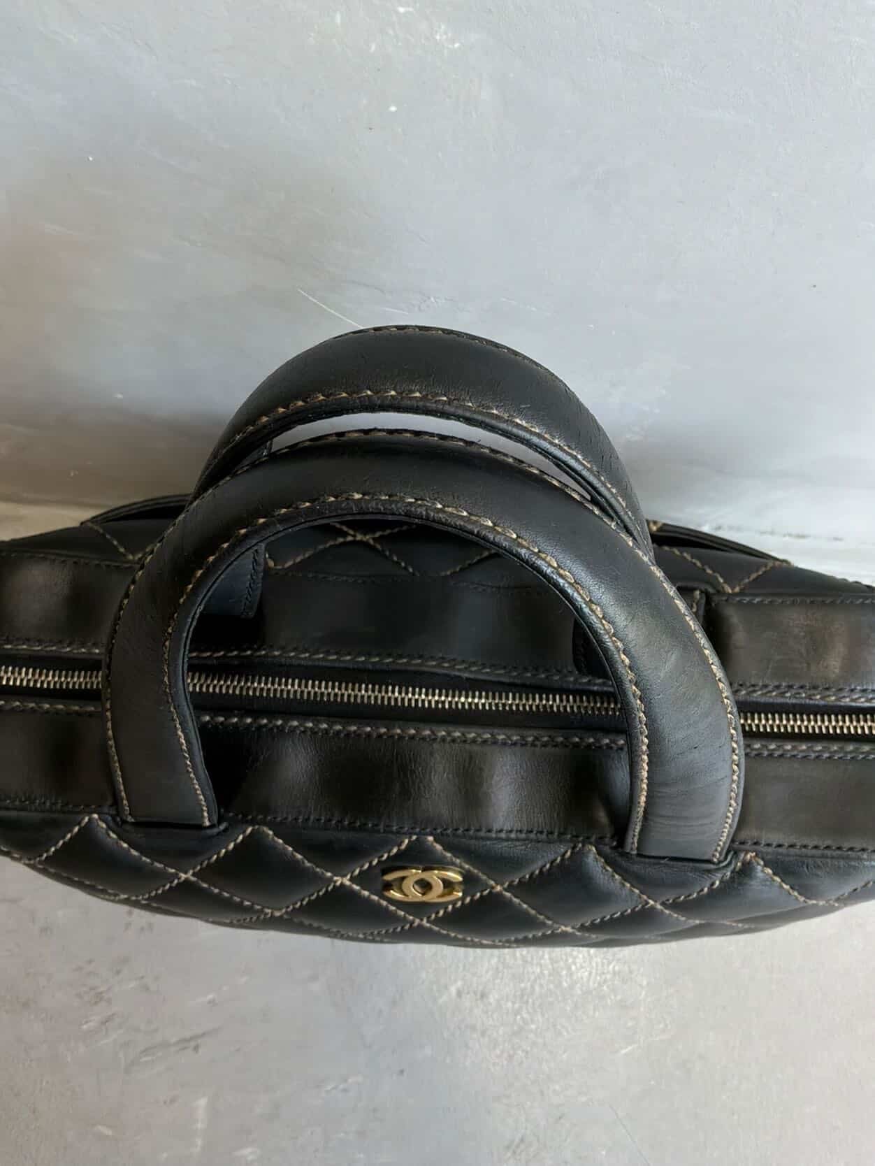 2002 Chanel Quilted Lambskin Boston Bag