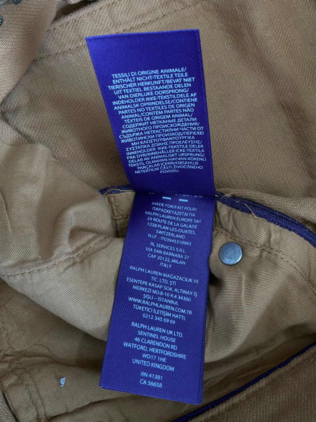 Ralph Lauren Purple Label Wax Coated Jeans
