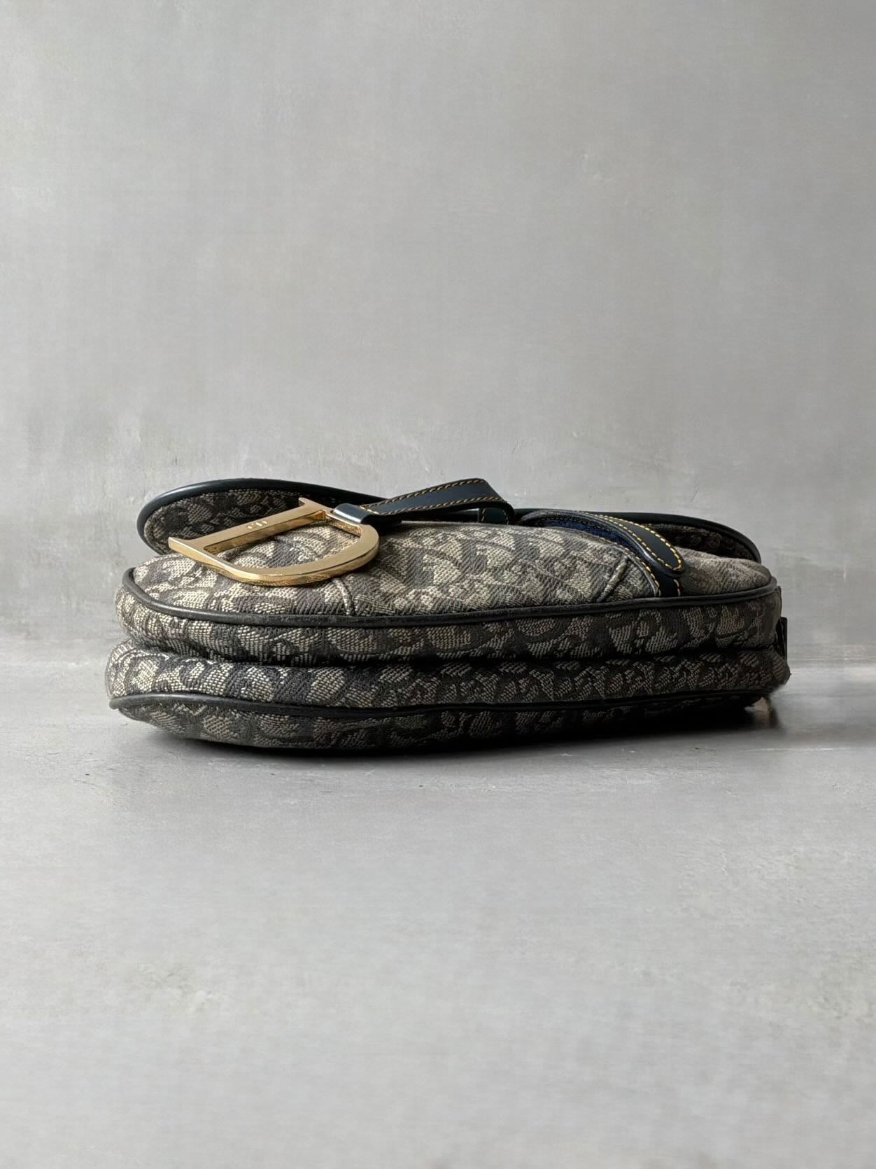 Dior Denim Monogram Saddle Bag