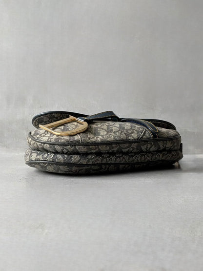 Dior Denim Monogram Saddle Bag