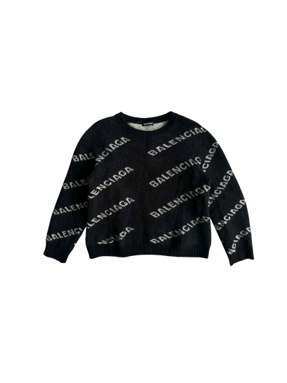 Balenciaga Women’s allover Logo Crewneck