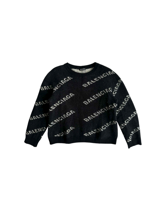 Balenciaga Women’s allover Logo Crewneck