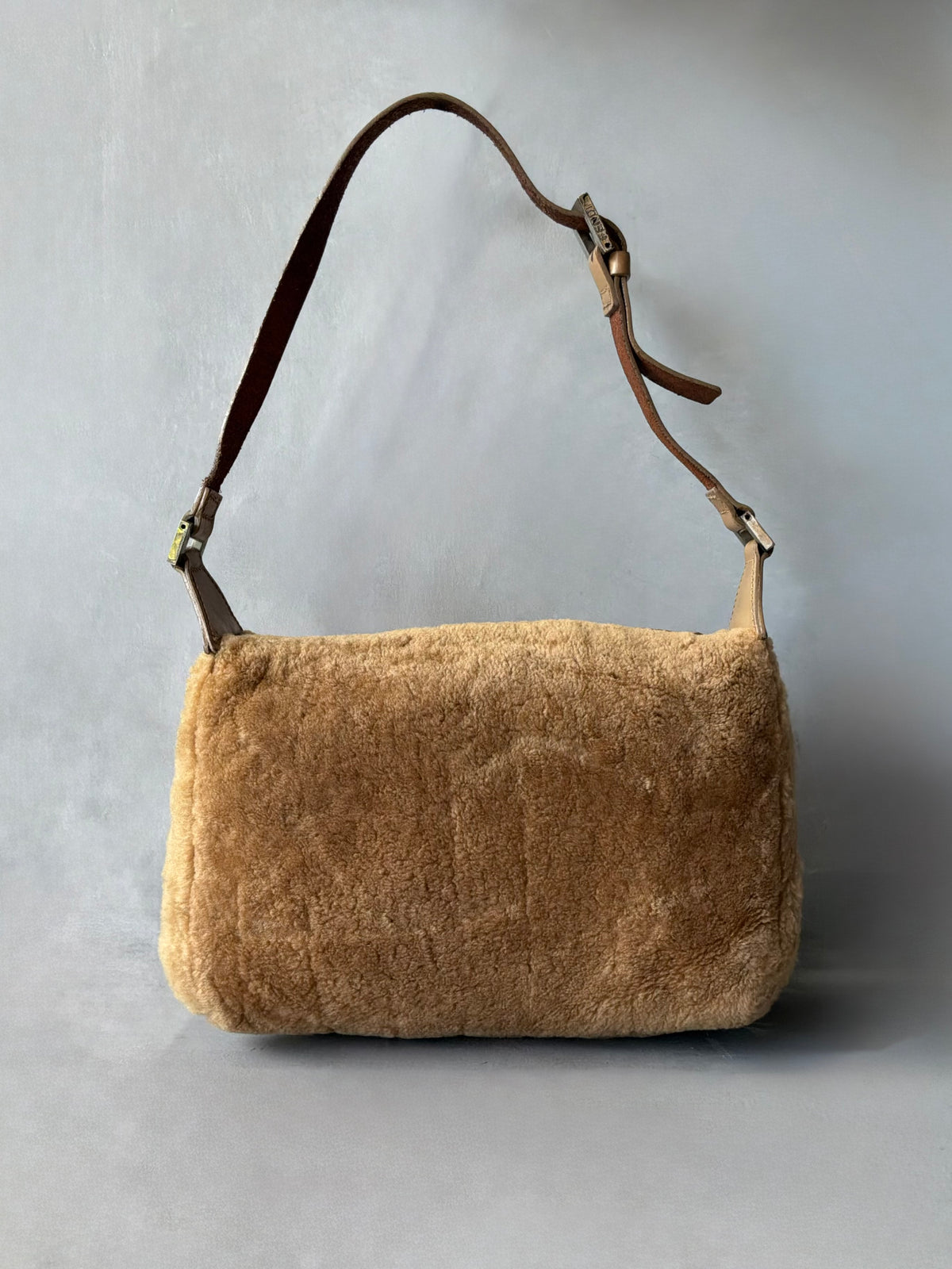 Fendi Faux Fur Baguette Shoulder Bag