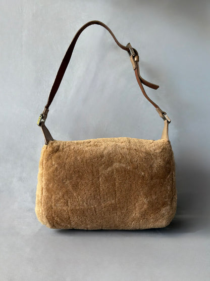 Fendi Faux Fur Baguette Shoulder Bag