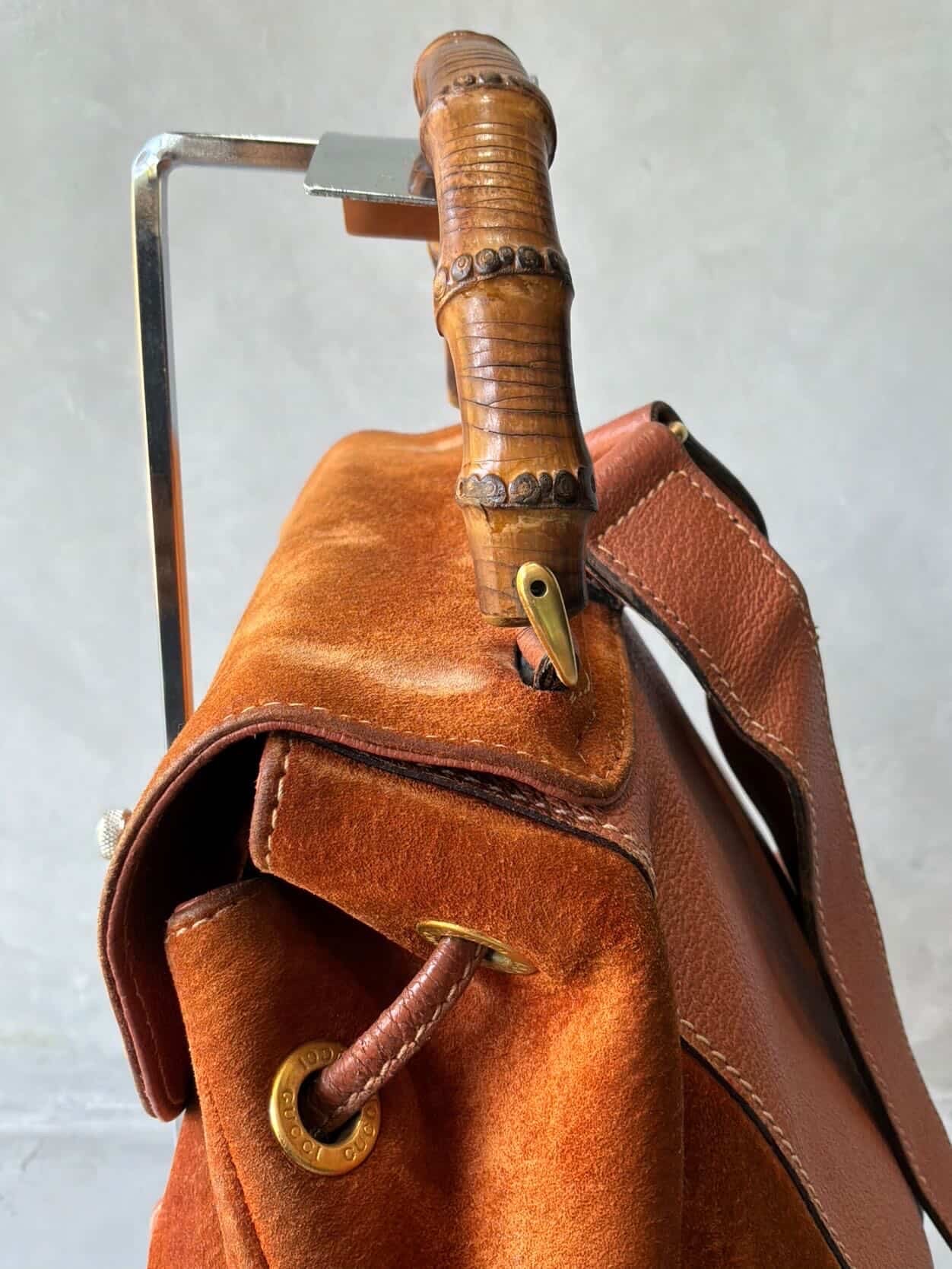 2000’s Gucci Suede Bamboo Backpack