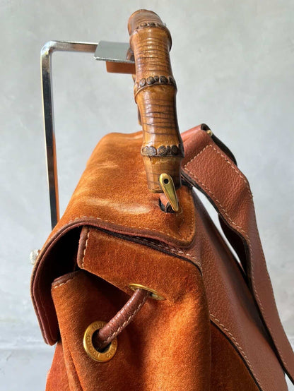2000’s Gucci Suede Bamboo Backpack
